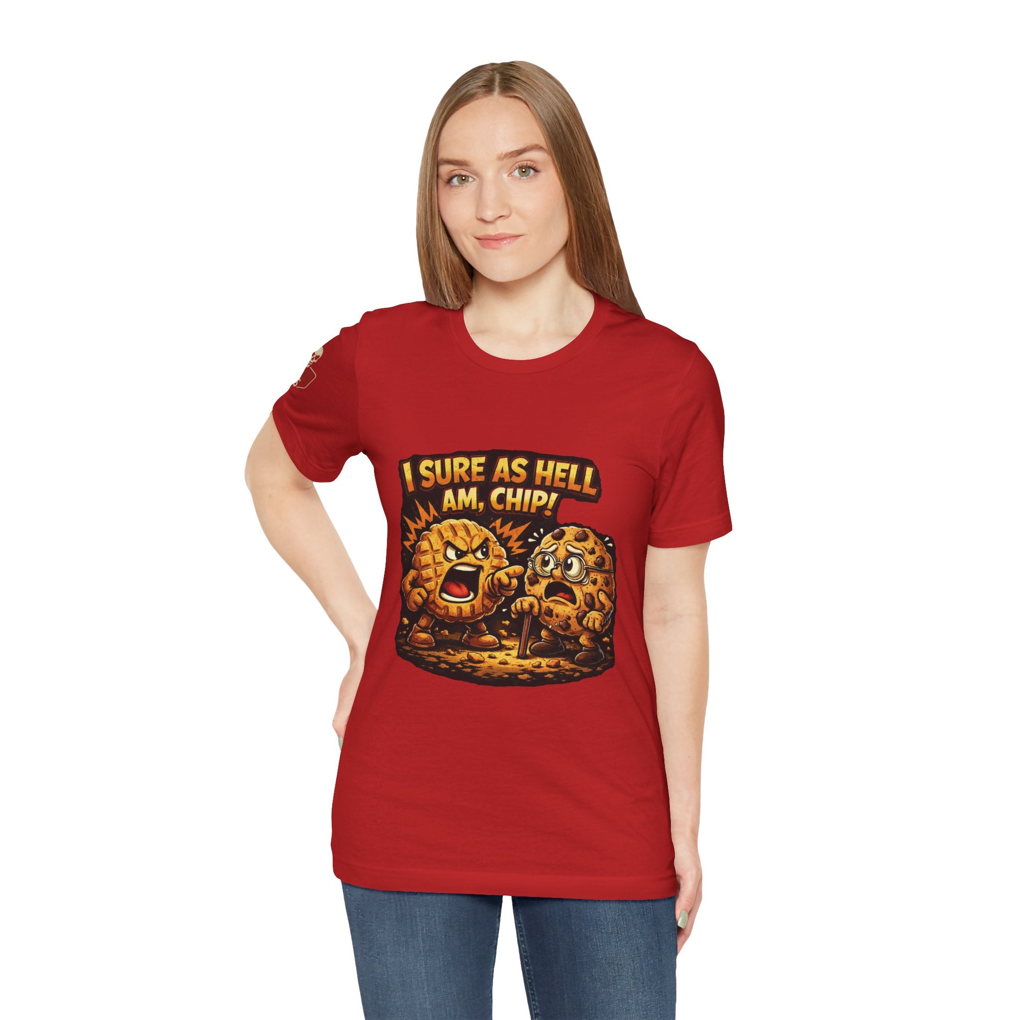 Funny Peanut Butter Cookie Yelling at Chocolate Chip Cookie T‑Shirt