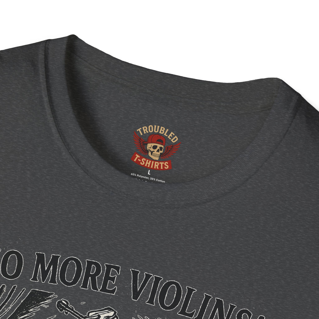Support the Arts T-Shirt — "No More Violins!" Vintage Concert Poster Tee