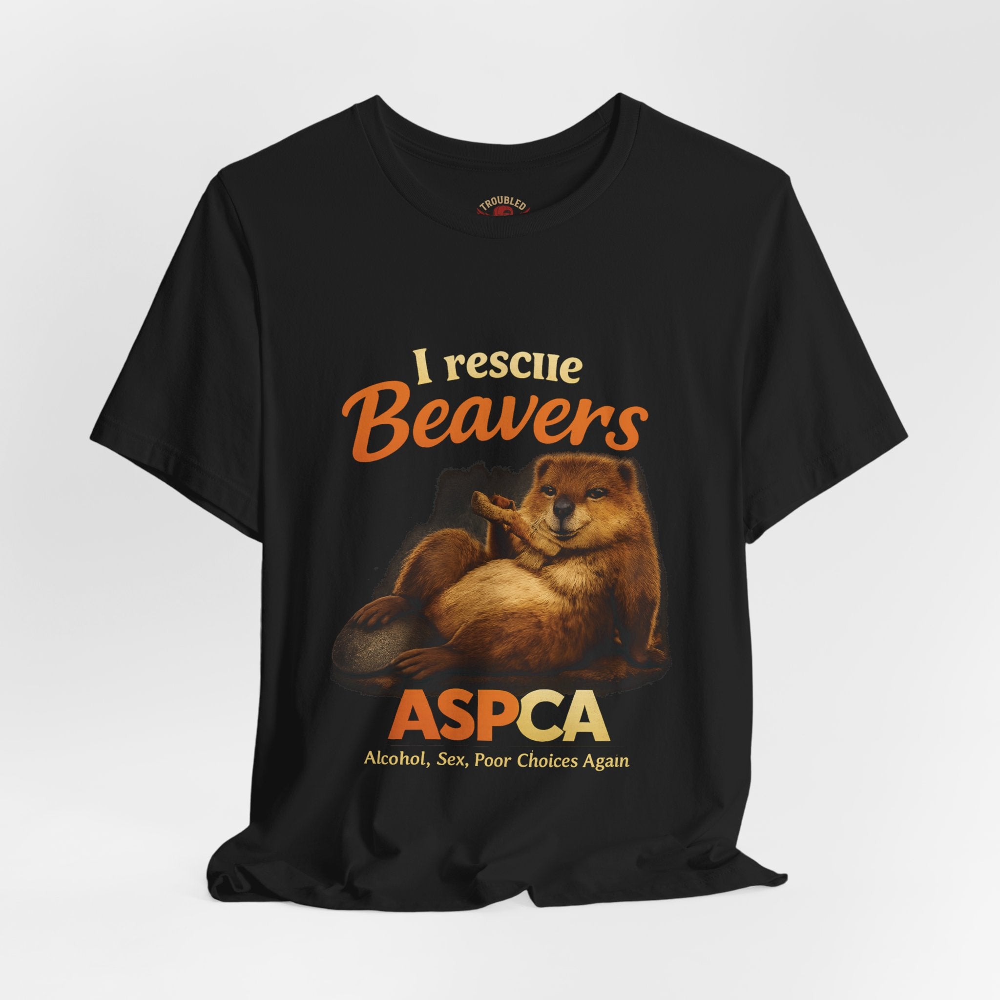 I Rescue Beavers Graphic Tee — Funny Tongue-in-Cheek Wildlife Shirt