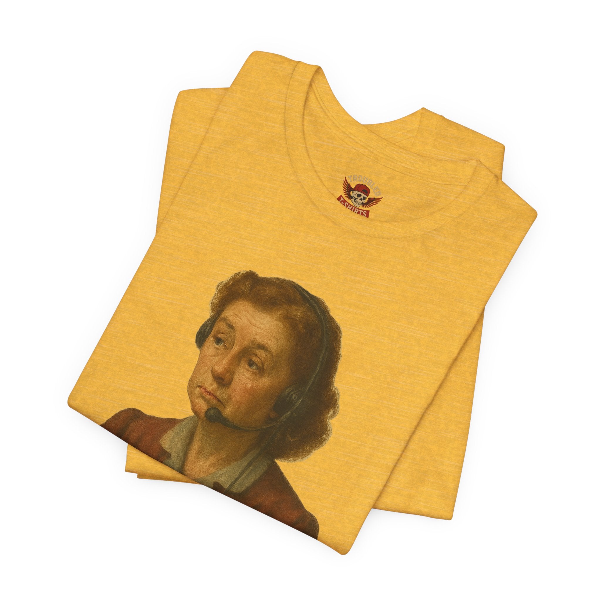 Customer Service Hold Joke T-Shirt — “How long do you wait on hold with customer service? I think they hate us.”