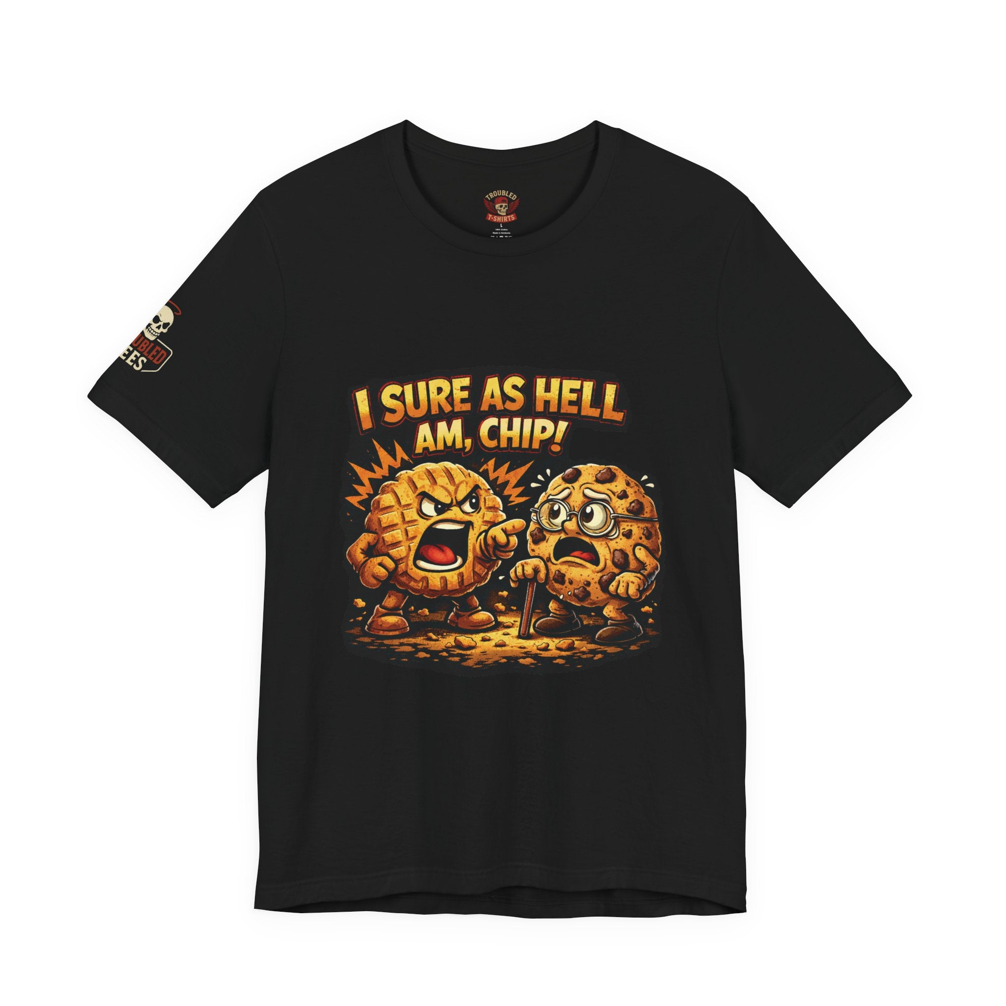 Funny Peanut Butter Cookie Yelling at Chocolate Chip Cookie T‑Shirt