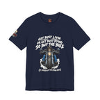 "Get Busy Livin' or Get Busy Dying, So Buy the Bike" T-Shirt — Funny Skeleton Biker Tee