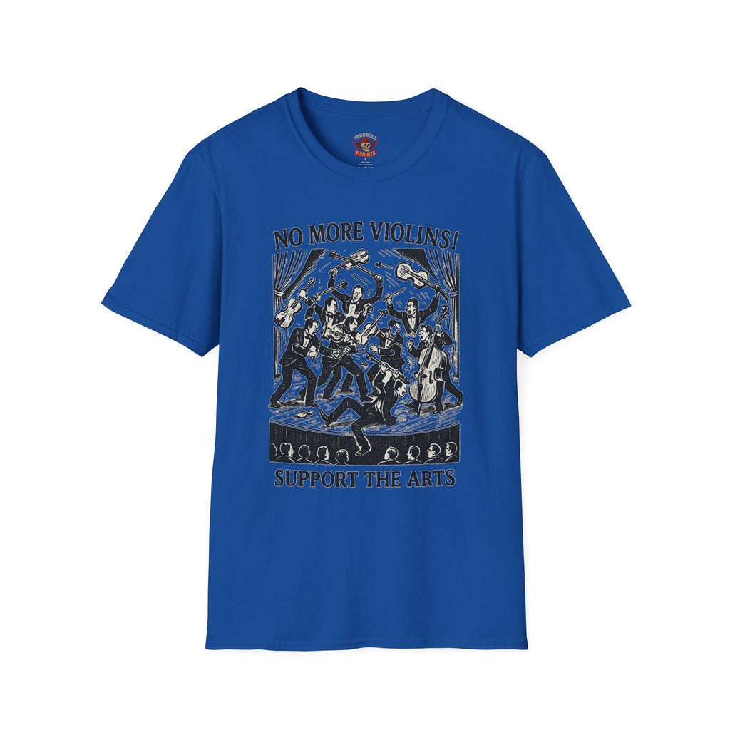 Support the Arts T-Shirt — "No More Violins!" Vintage Concert Poster Tee