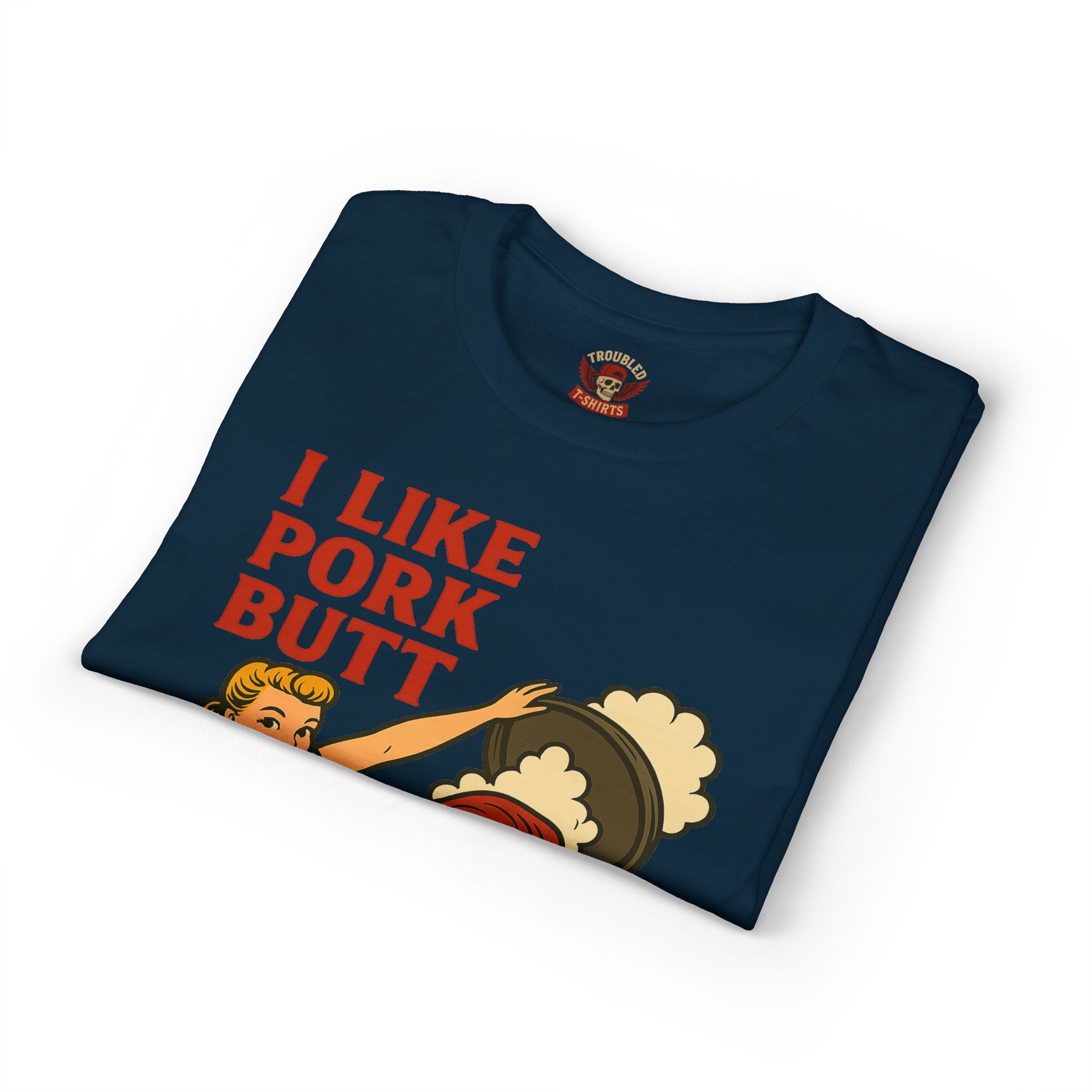 Retro BBQ T‑Shirt — "I Like Pork Butt & Girl Butt" Vintage BBQ Humor Tee