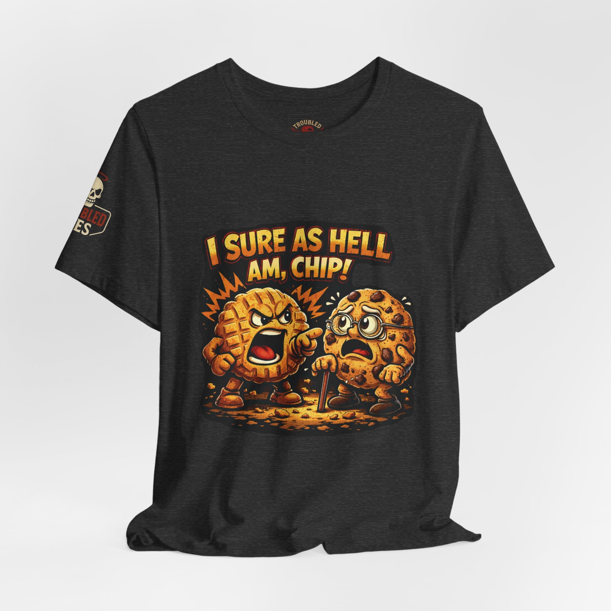 Funny Peanut Butter Cookie Yelling at Chocolate Chip Cookie T‑Shirt