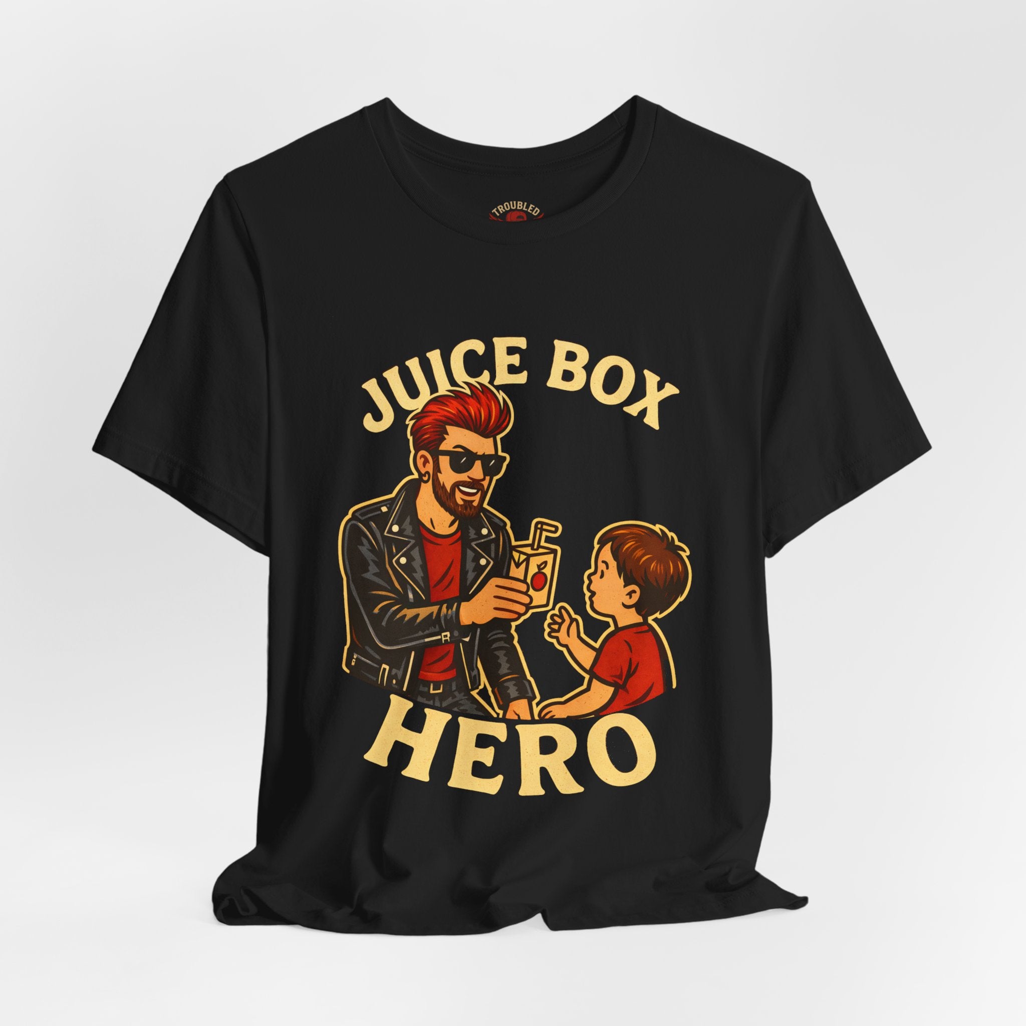 Funny Dad T-Shirt — "Dad Is a Rock Star" Juicebox Dad Tee