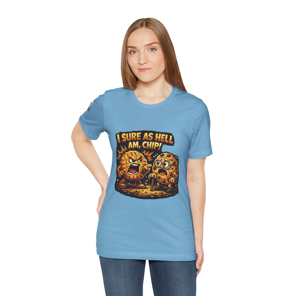 Funny Peanut Butter Cookie Yelling at Chocolate Chip Cookie T‑Shirt