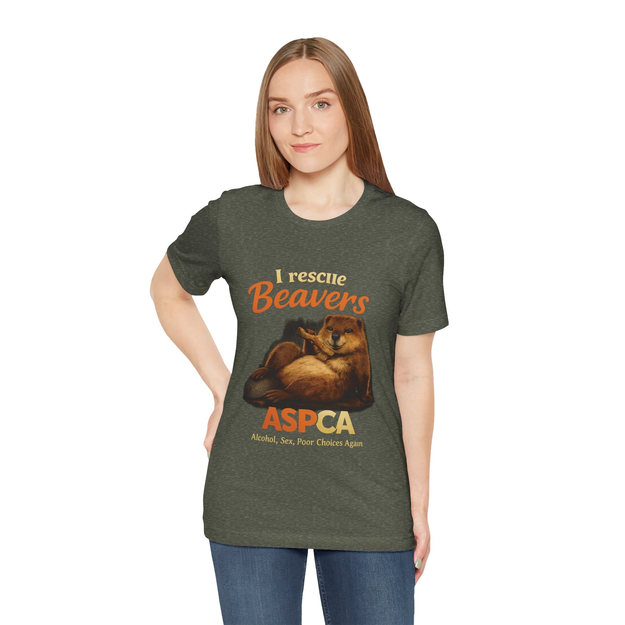 I Rescue Beavers Graphic Tee — Funny Tongue-in-Cheek Wildlife Shirt
