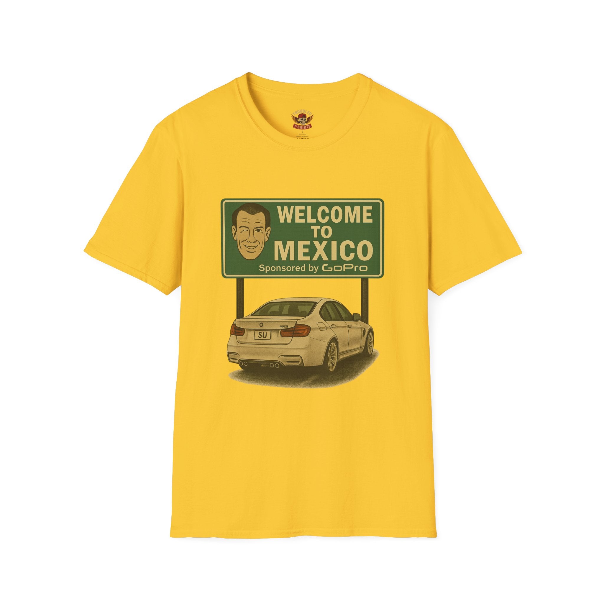 Welcome to Mexico BMW T-Shirt — Retro Road Trip Car Design