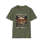 Orwell Was an Optimist T-Shirt — Dystopian Skull & Mushroom Cloud Graphic Tee