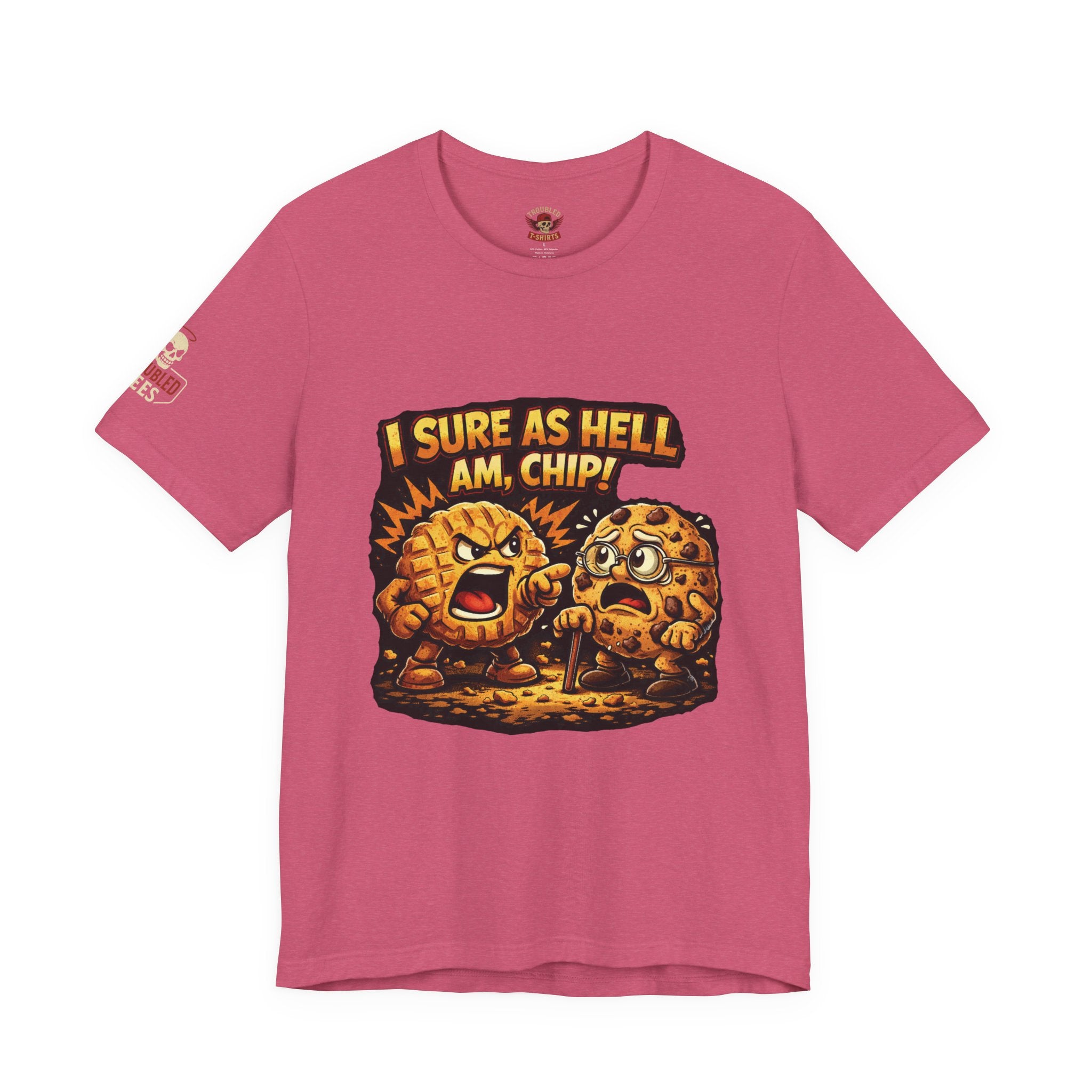 Funny Peanut Butter Cookie Yelling at Chocolate Chip Cookie T‑Shirt