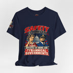 "Safety Is a Myth" T-Shirt — Funny Vintage Propaganda Poster Tee