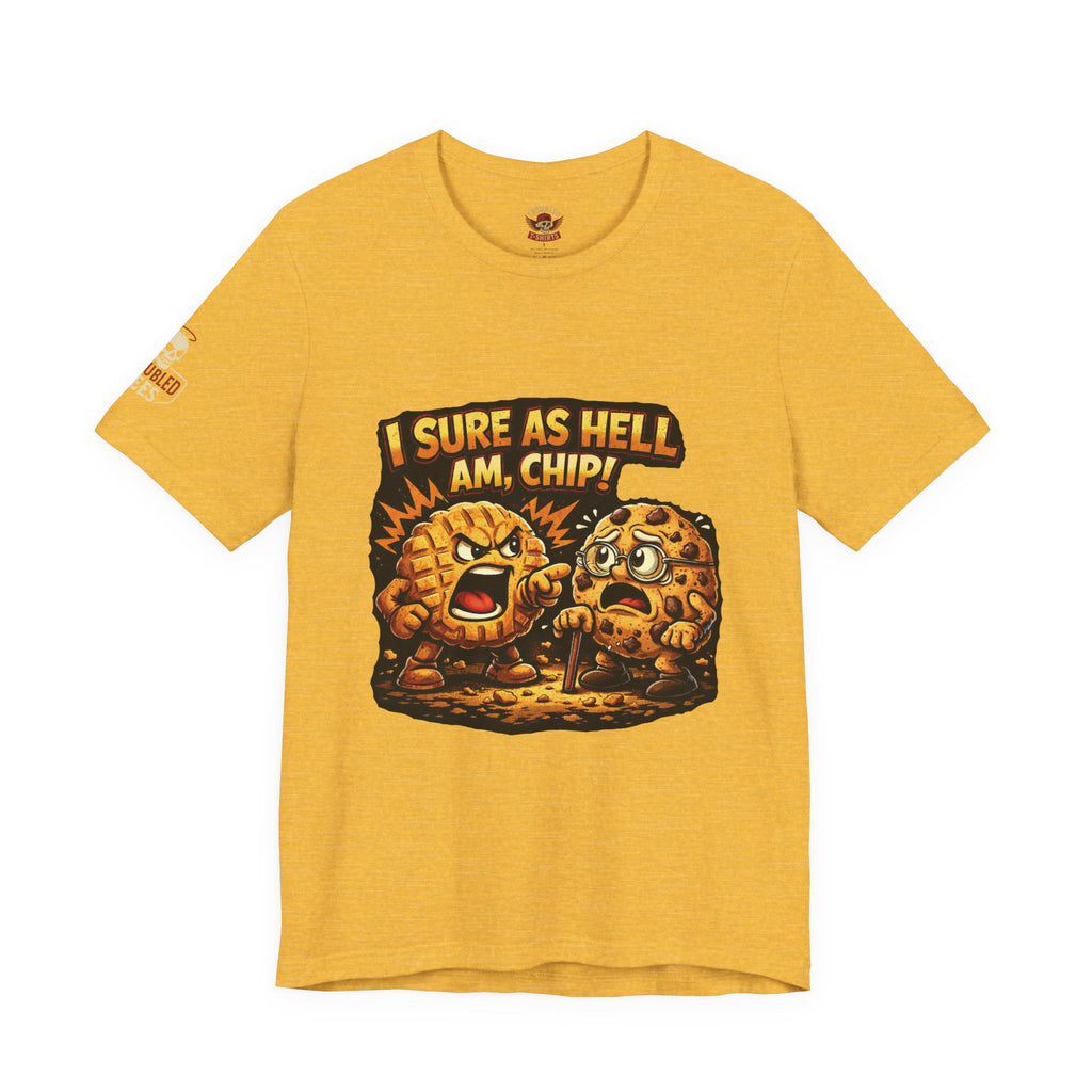 Funny Peanut Butter Cookie Yelling at Chocolate Chip Cookie T‑Shirt