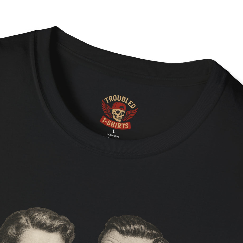 Vintage Couple T‑Shirt — "Can You Just Hug Me Normal?" Retro Humor Tee