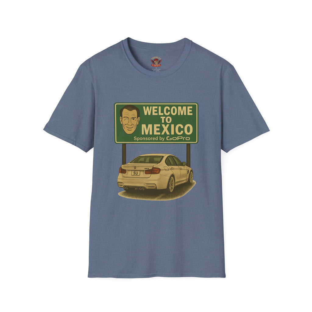 Welcome to Mexico BMW T-Shirt — Retro Road Trip Car Design
