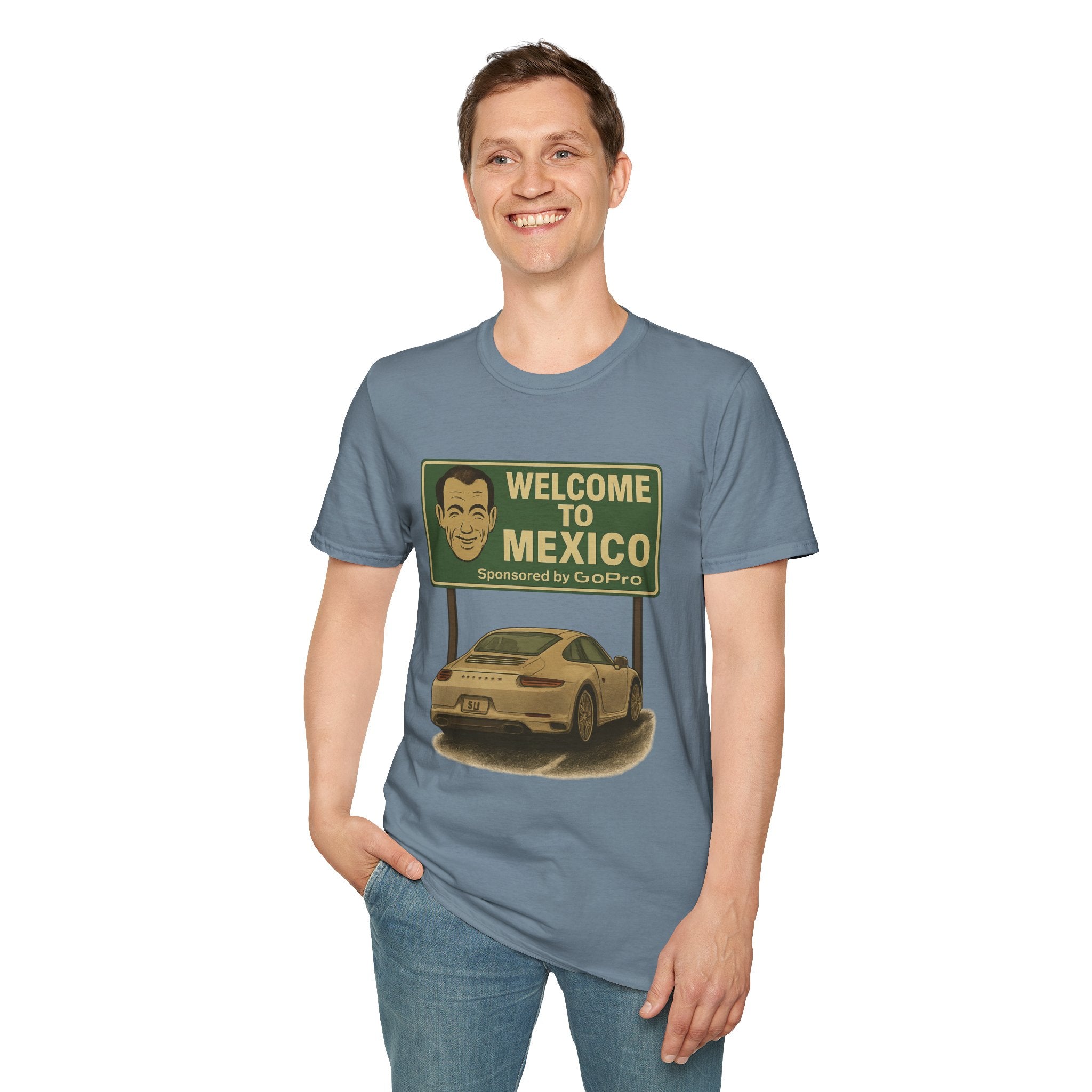 Welcome to Mexico Porsche T-Shirt — 'Welcome to Mexico' Sign Graphic Tee