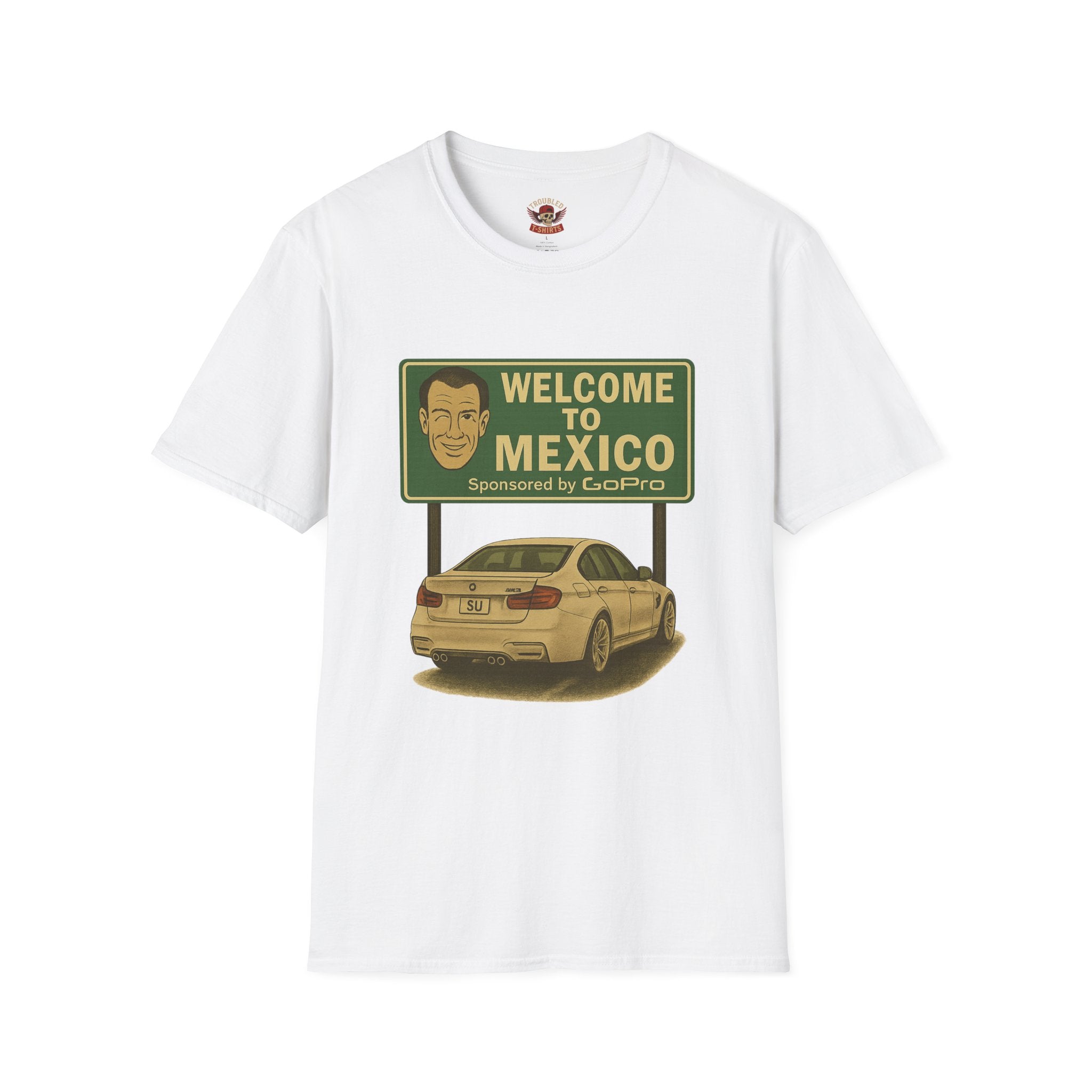 Welcome to Mexico BMW T-Shirt — Retro Road Trip Car Design