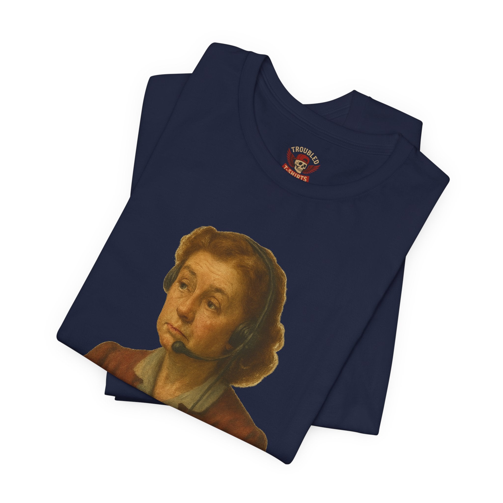 Customer Service Hold Joke T-Shirt — “How long do you wait on hold with customer service? I think they hate us.”