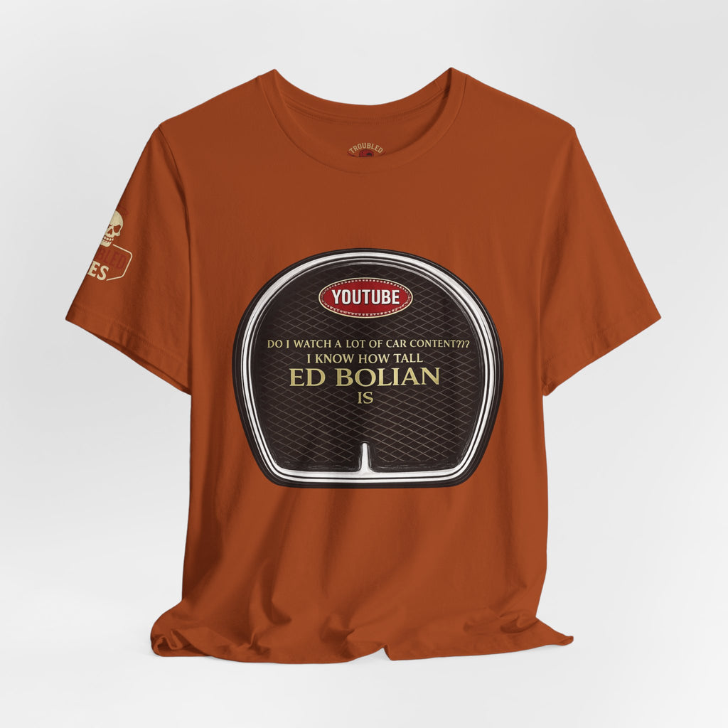 Ed "Too Tall" Bolian Hypercar Tee — 'Almost Too Tall for Hypercars'