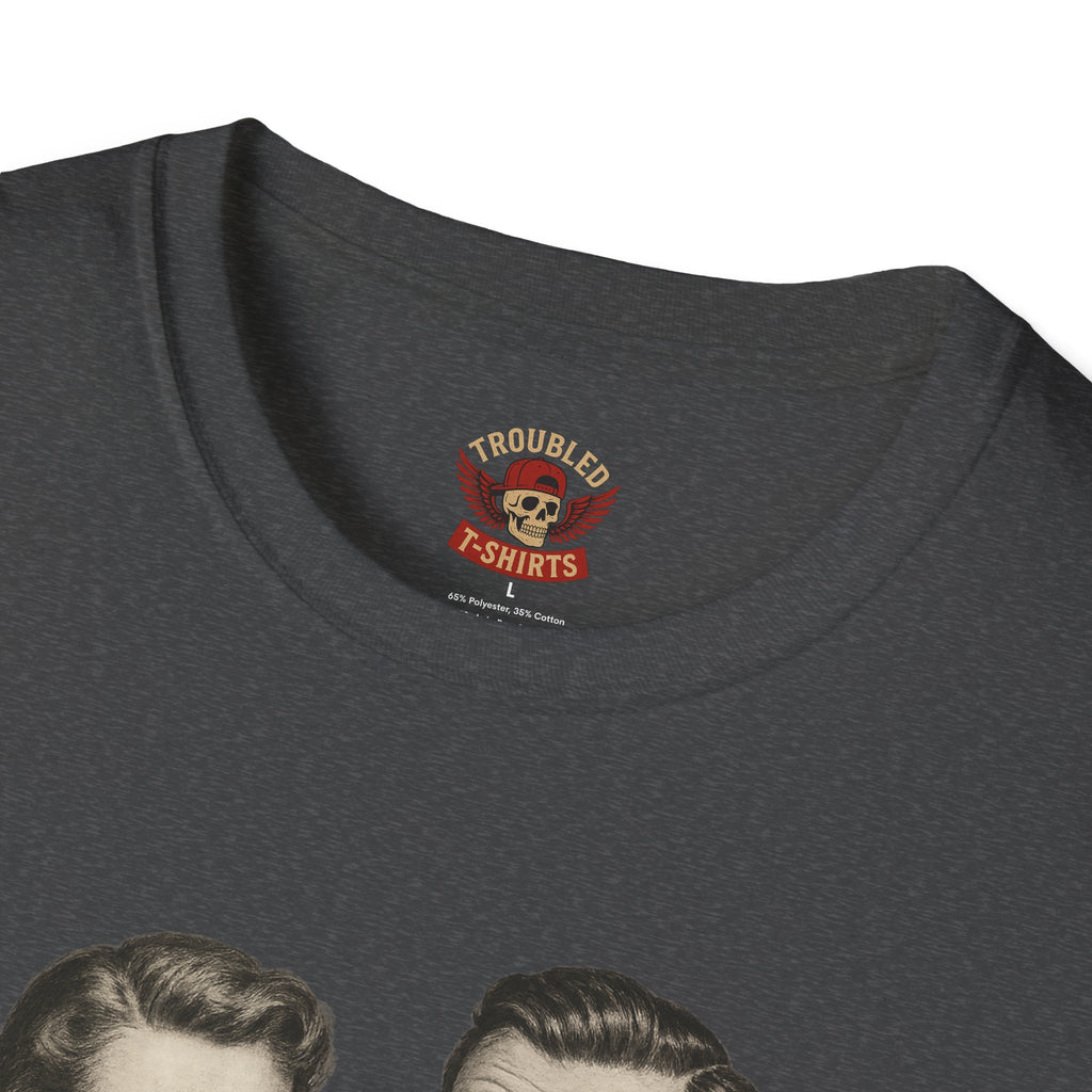 Vintage Couple T‑Shirt — "Can You Just Hug Me Normal?" Retro Humor Tee