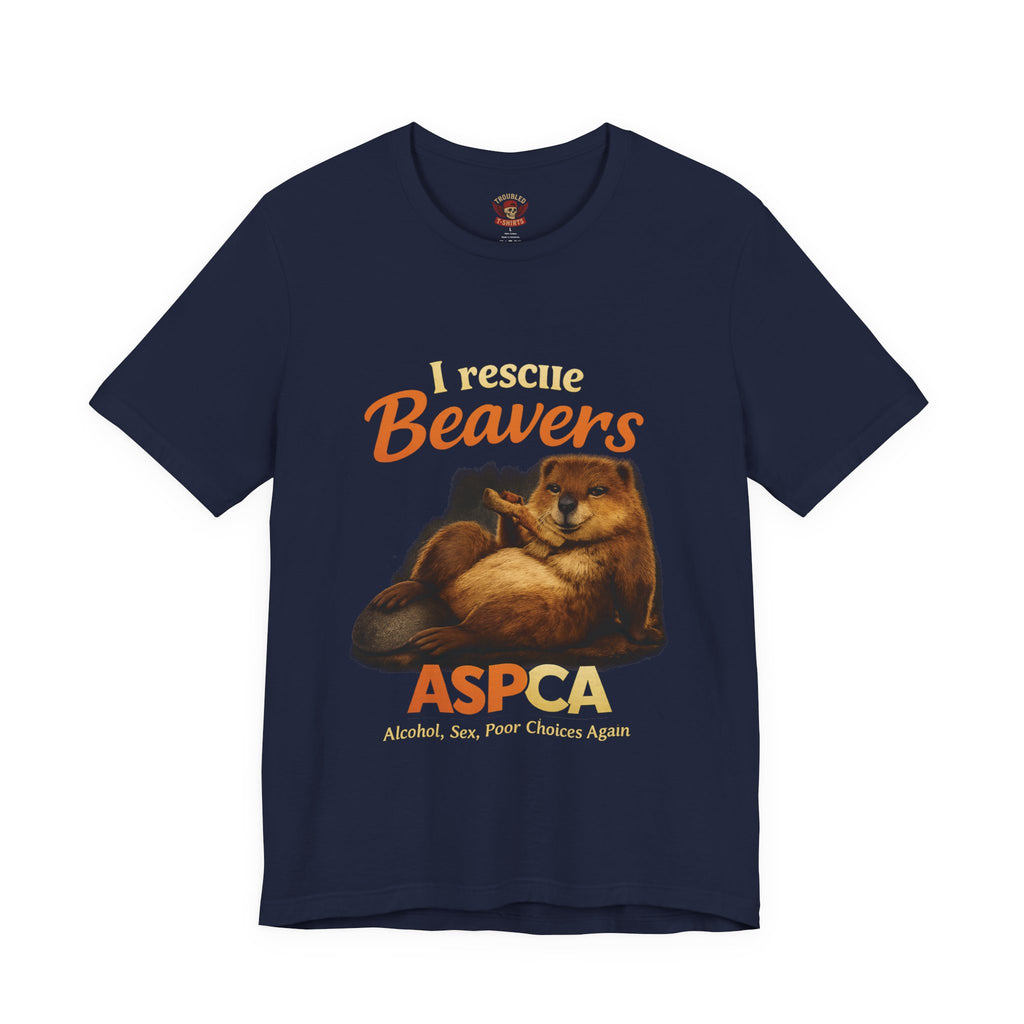 I Rescue Beavers Graphic Tee — Funny Tongue-in-Cheek Wildlife Shirt