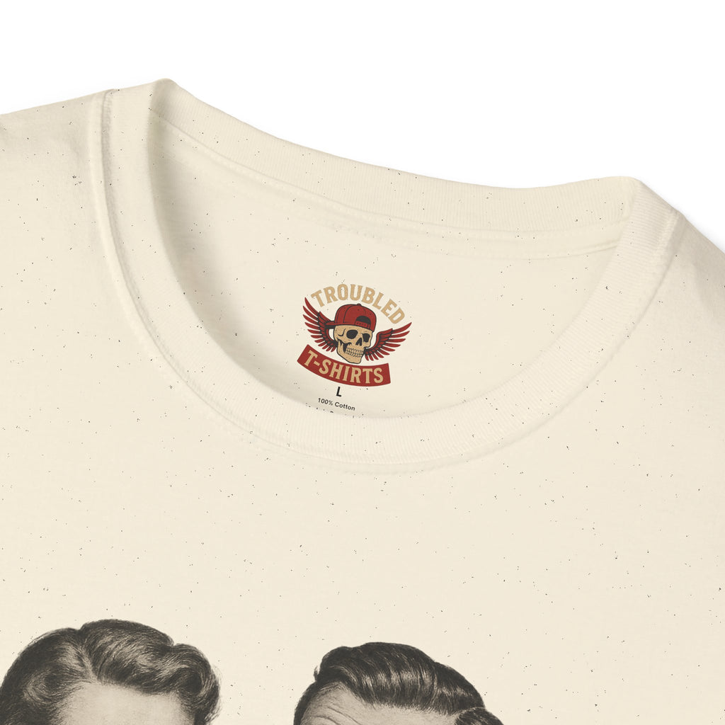 Vintage Couple T‑Shirt — "Can You Just Hug Me Normal?" Retro Humor Tee