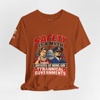 "Safety Is a Myth" T-Shirt — Funny Vintage Propaganda Poster Tee
