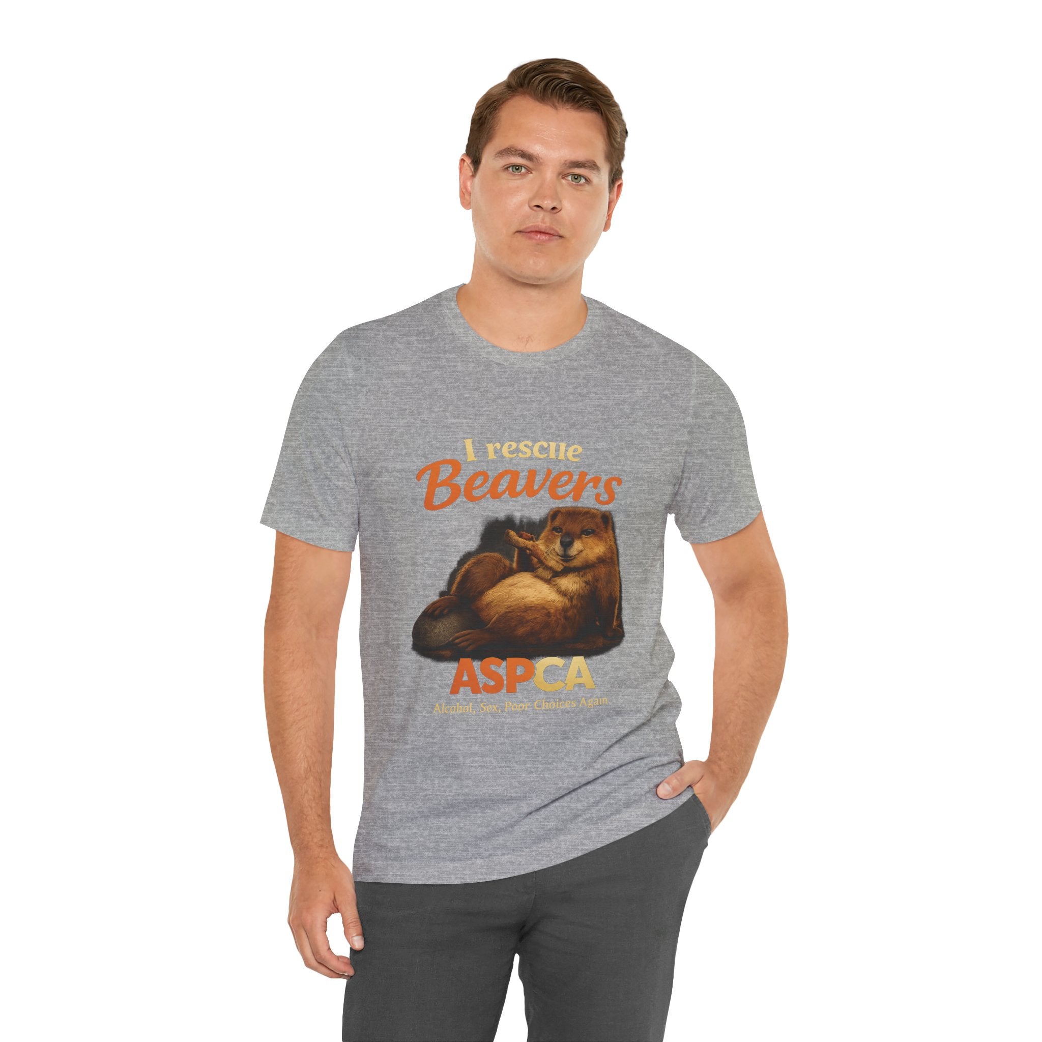 I Rescue Beavers Graphic Tee — Funny Tongue-in-Cheek Wildlife Shirt