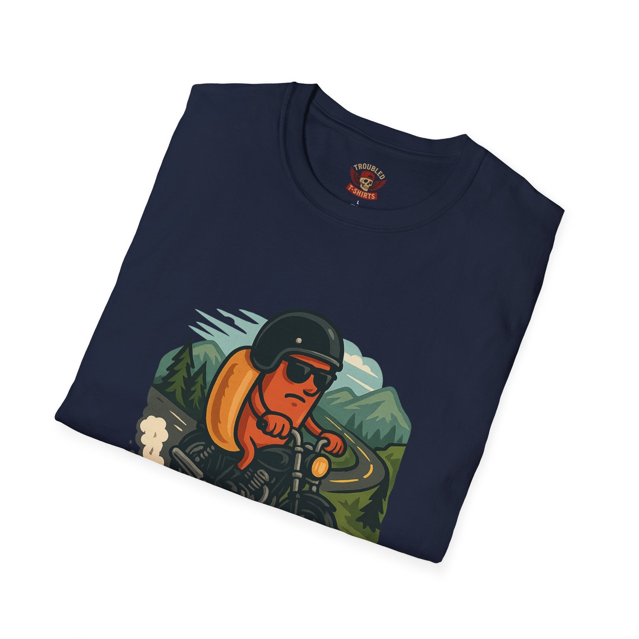 100% Beef Wiener Motorcycle T-Shirt — Funny Hot Dog Rider Tee