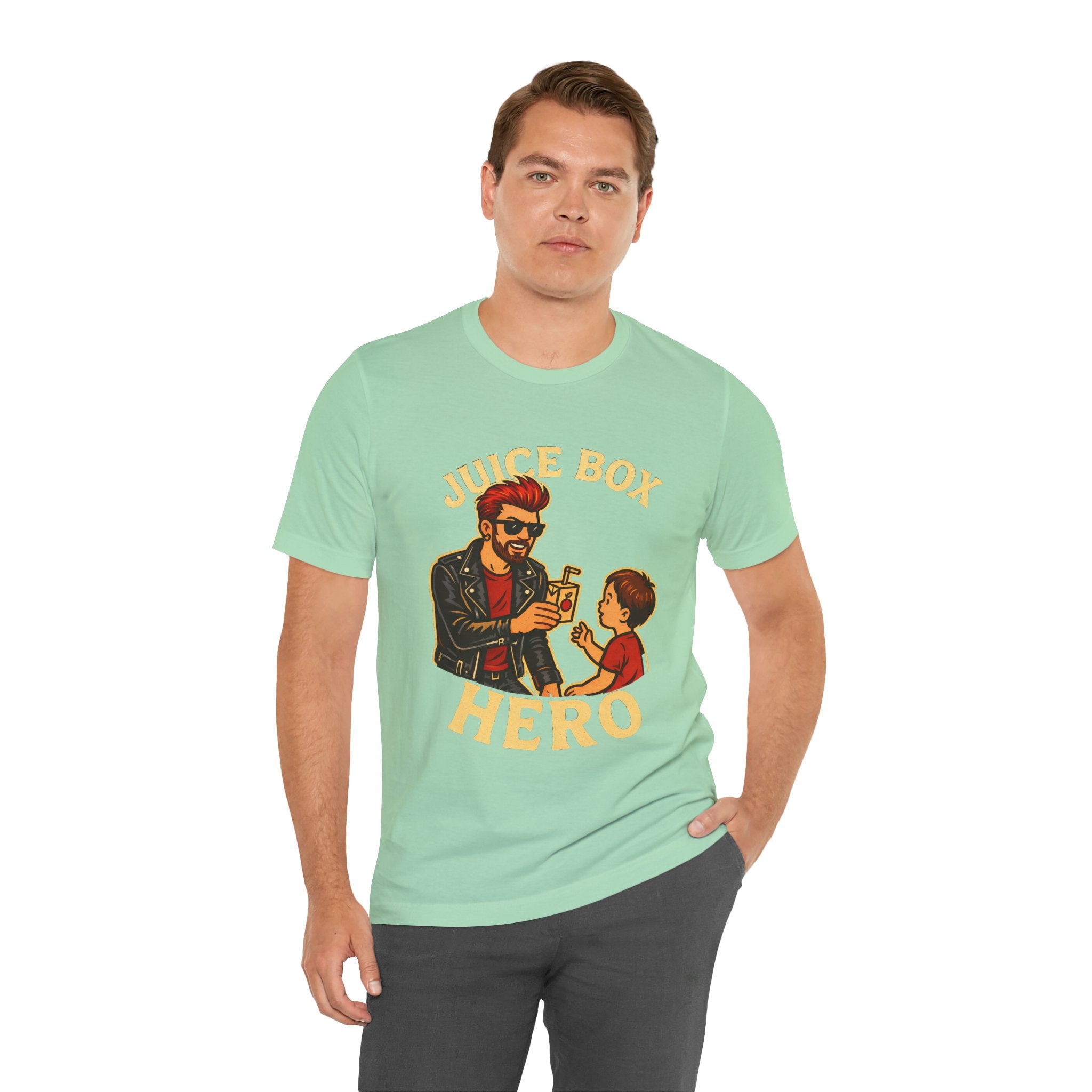 Funny Dad T-Shirt — "Dad Is a Rock Star" Juicebox Dad Tee