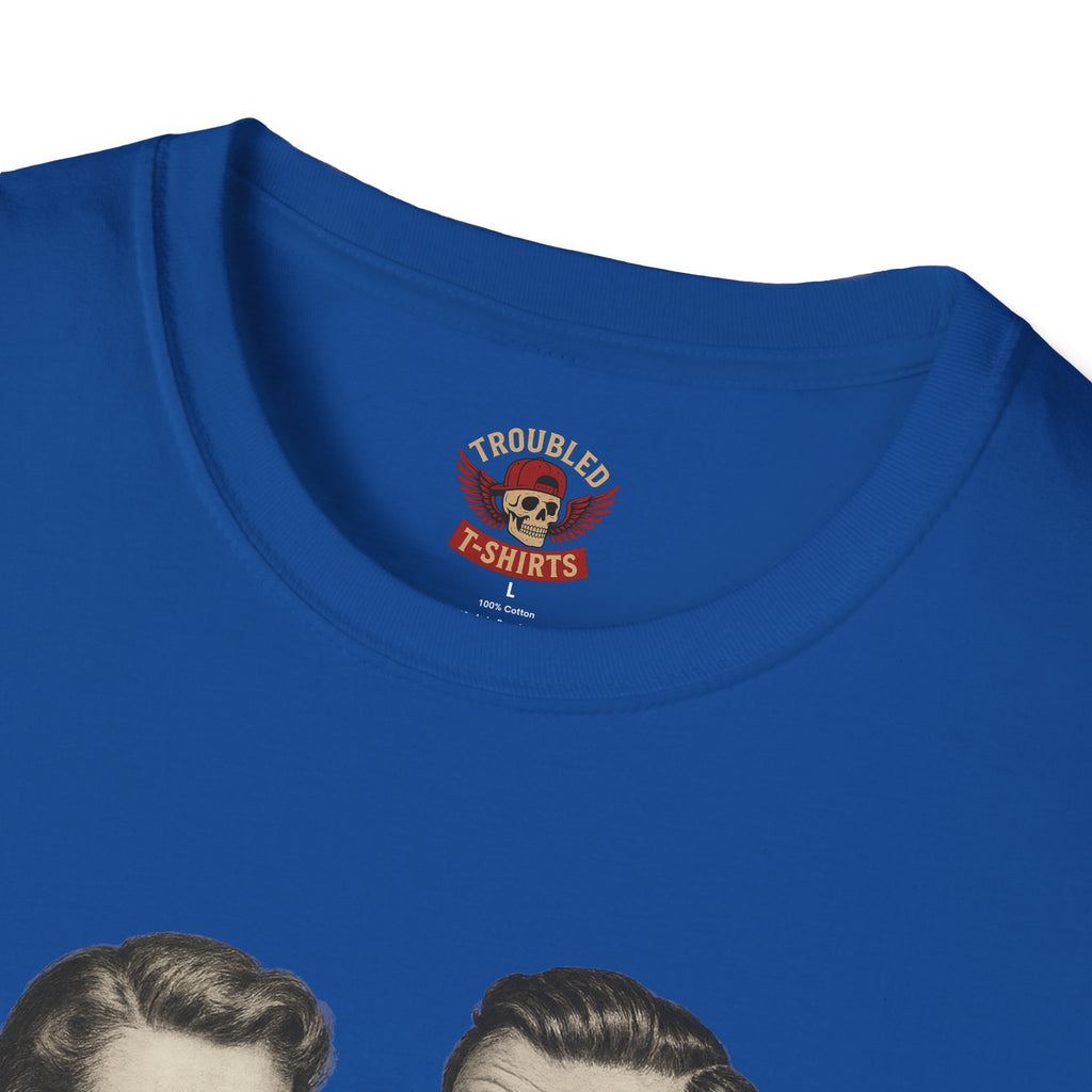 Vintage Couple T‑Shirt — "Can You Just Hug Me Normal?" Retro Humor Tee