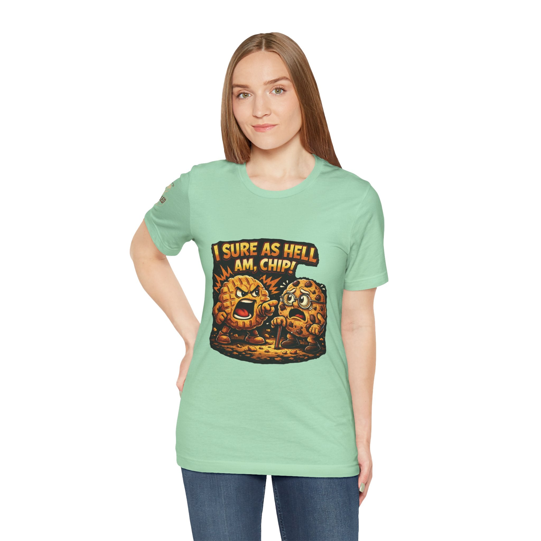 Funny Peanut Butter Cookie Yelling at Chocolate Chip Cookie T‑Shirt