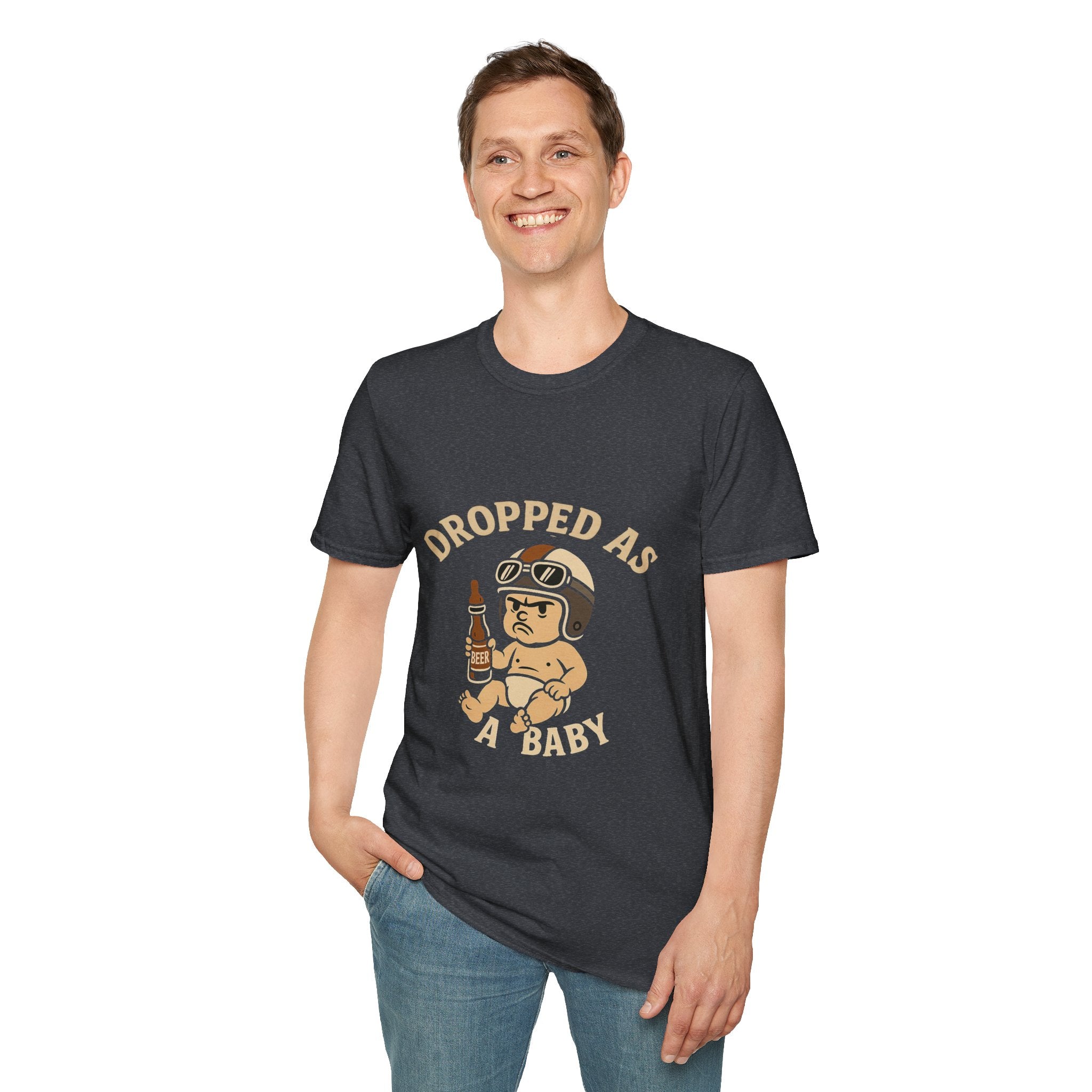 Dropped as a Baby Motorcyclist Unisex T-Shirt -