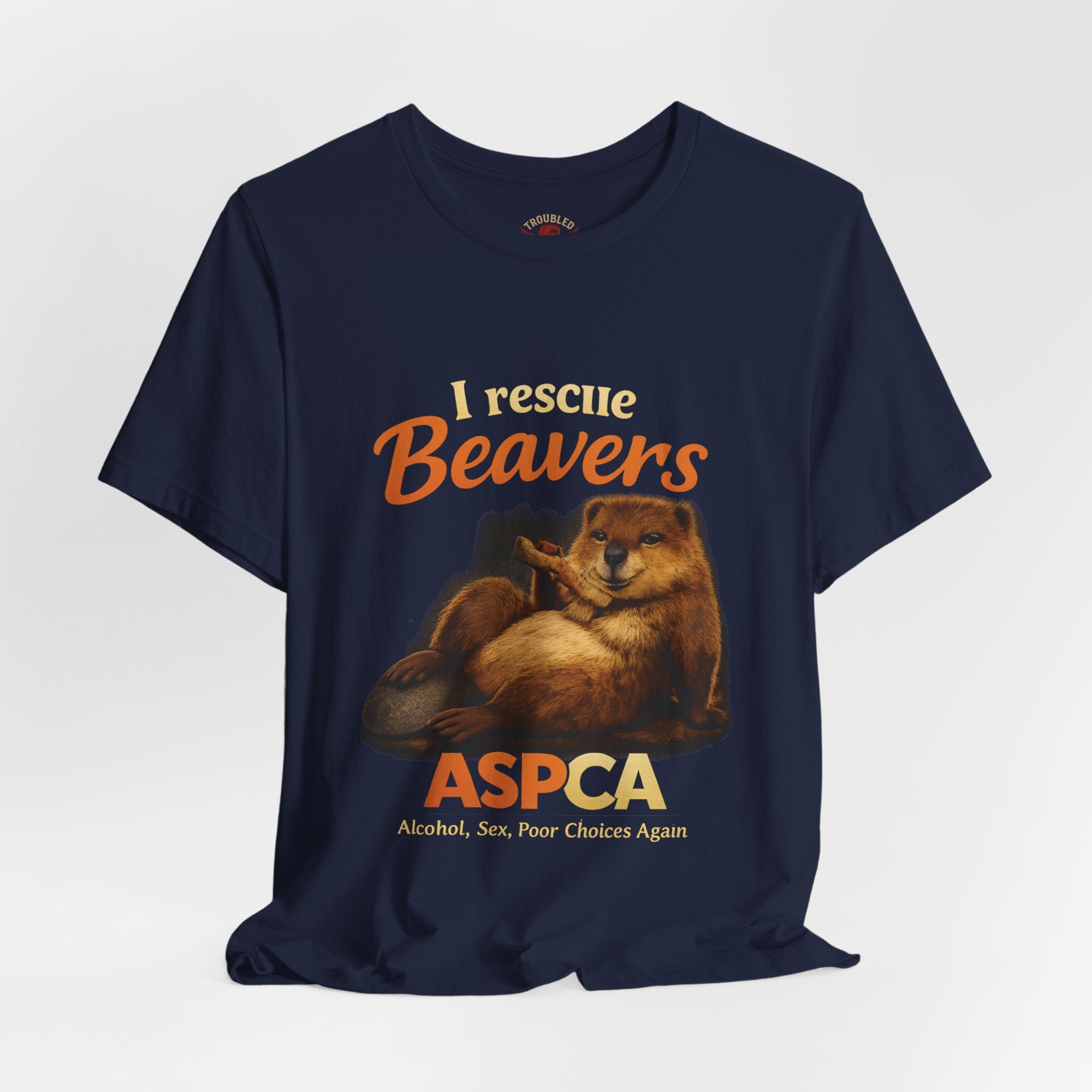 I Rescue Beavers Graphic Tee — Funny Tongue-in-Cheek Wildlife Shirt