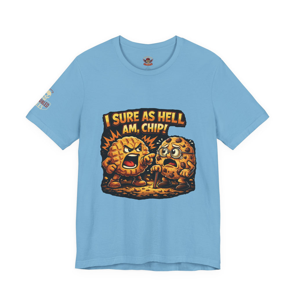 Funny Peanut Butter Cookie Yelling at Chocolate Chip Cookie T‑Shirt