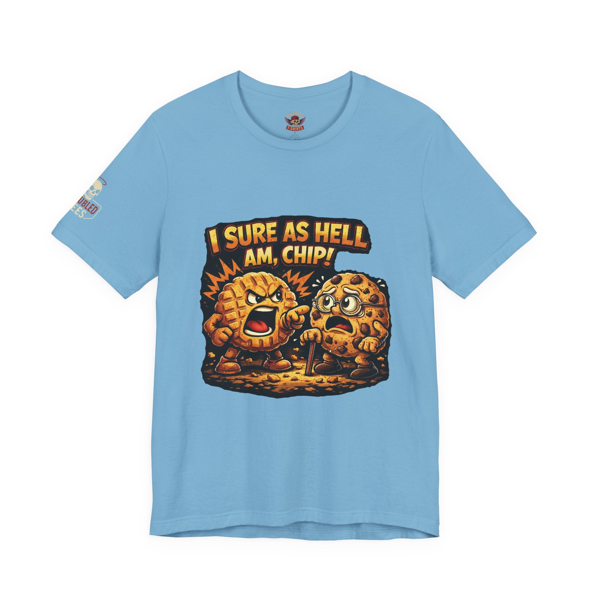 Funny Peanut Butter Cookie Yelling at Chocolate Chip Cookie T‑Shirt