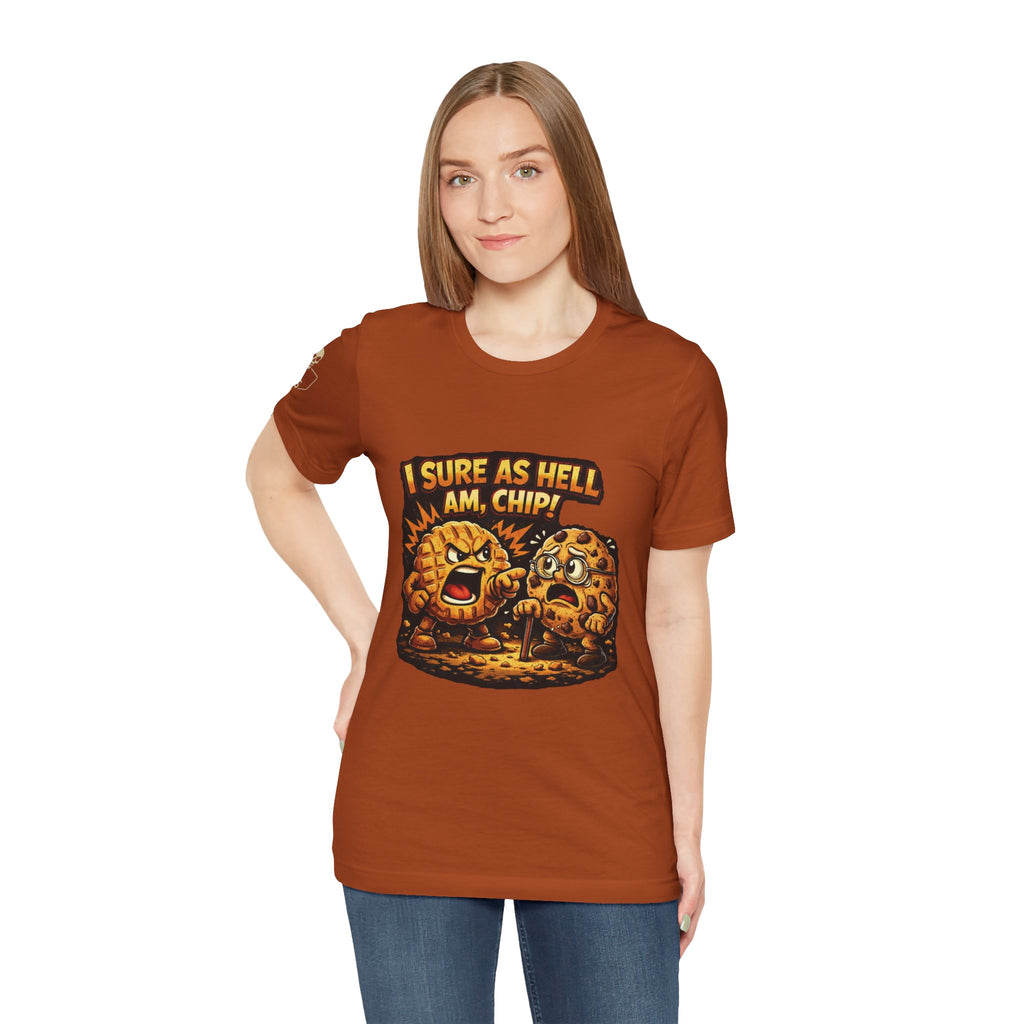 Funny Peanut Butter Cookie Yelling at Chocolate Chip Cookie T‑Shirt