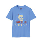 Troubled Tees Graphic T-Shirt — Skull Halo Vintage Logo Tee