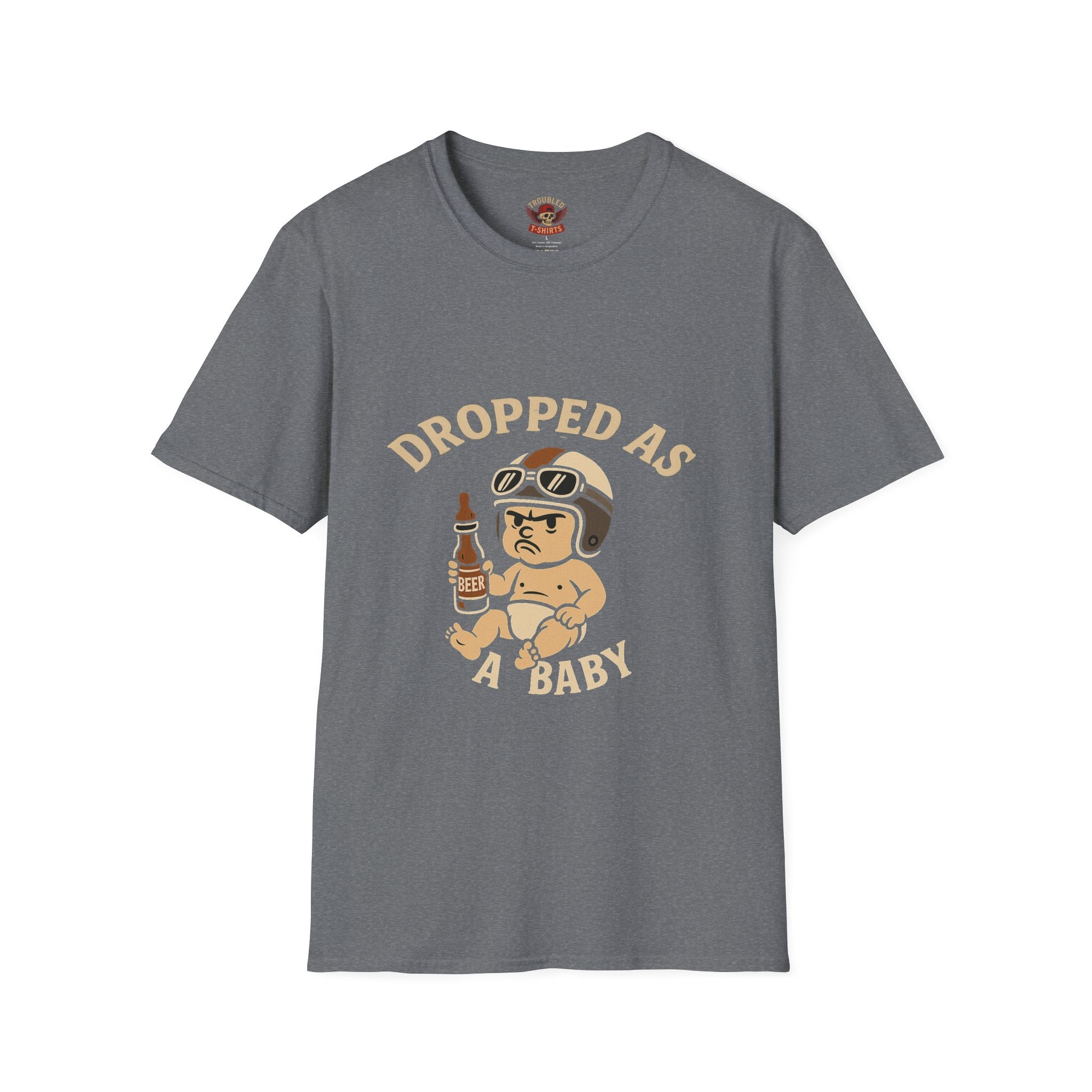 Dropped as a Baby Motorcyclist Unisex T-Shirt -