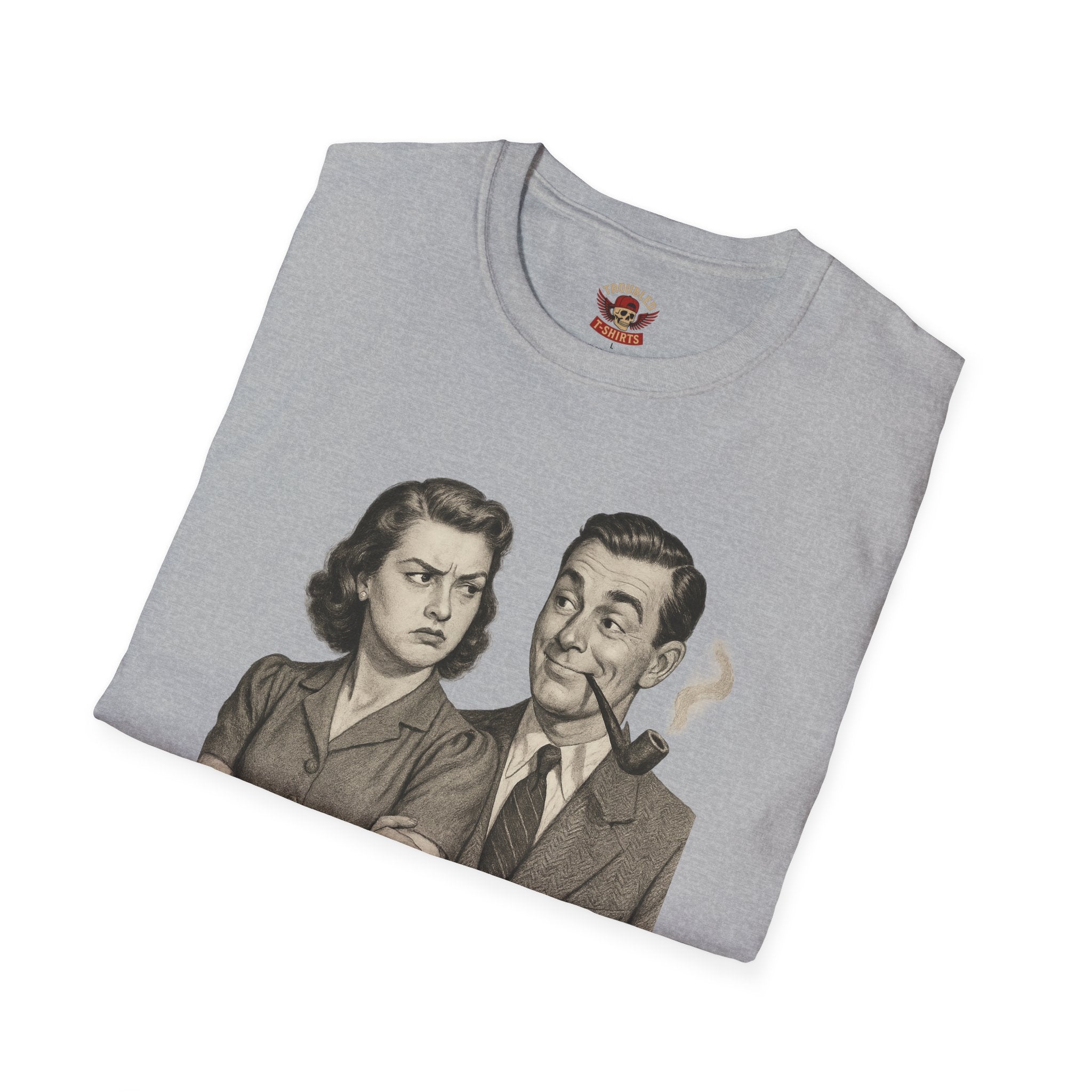 Vintage Couple T‑Shirt — "Can You Just Hug Me Normal?" Retro Humor Tee