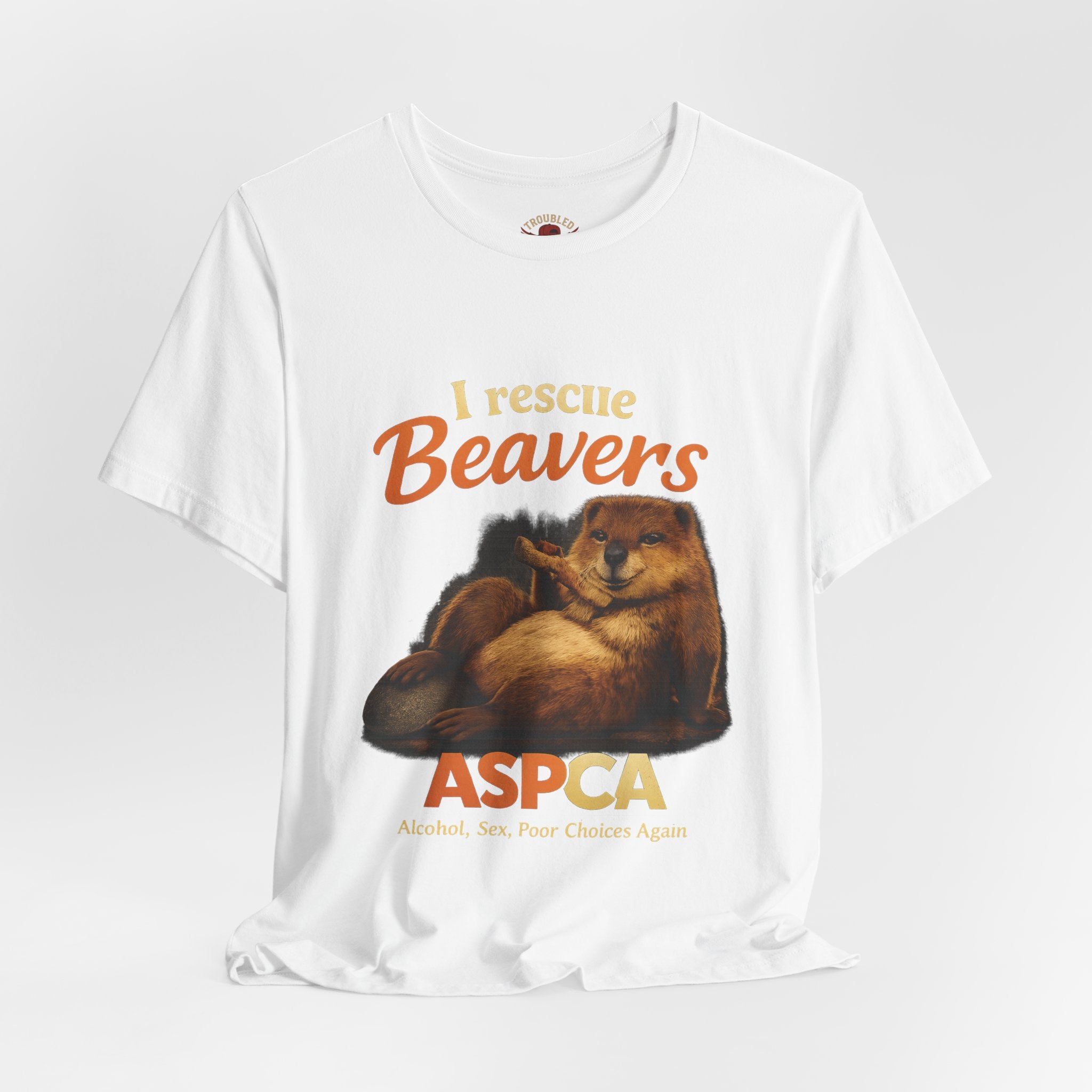 I Rescue Beavers Graphic Tee — Funny Tongue-in-Cheek Wildlife Shirt
