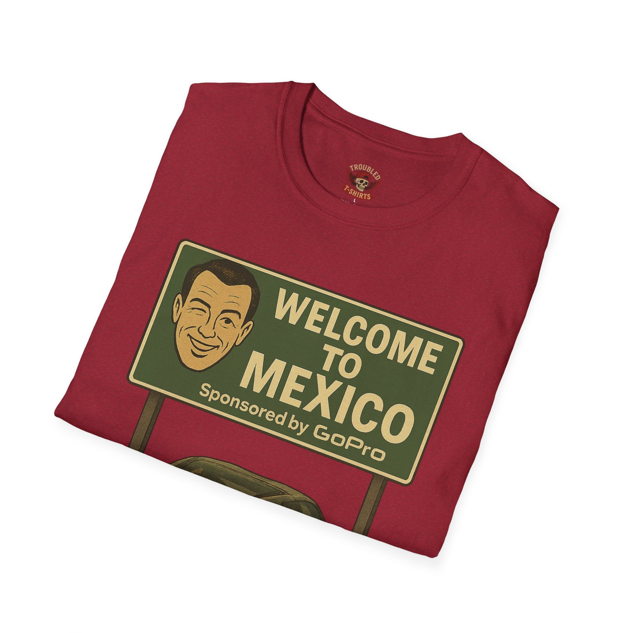 Welcome to Mexico Corvette T-Shirt — Vintage Road Trip Tee with 'Sponsored by GoPro' Sign