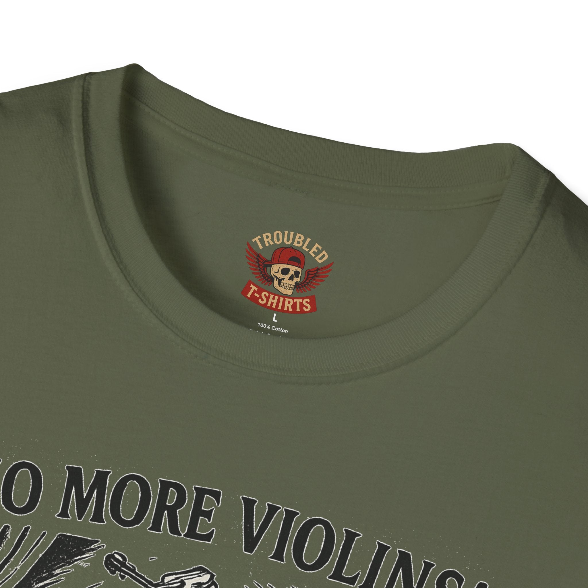 Support the Arts T-Shirt — "No More Violins!" Vintage Concert Poster Tee