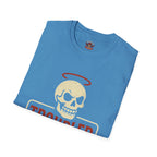 Troubled Tees Graphic T-Shirt — Skull Halo Vintage Logo Tee
