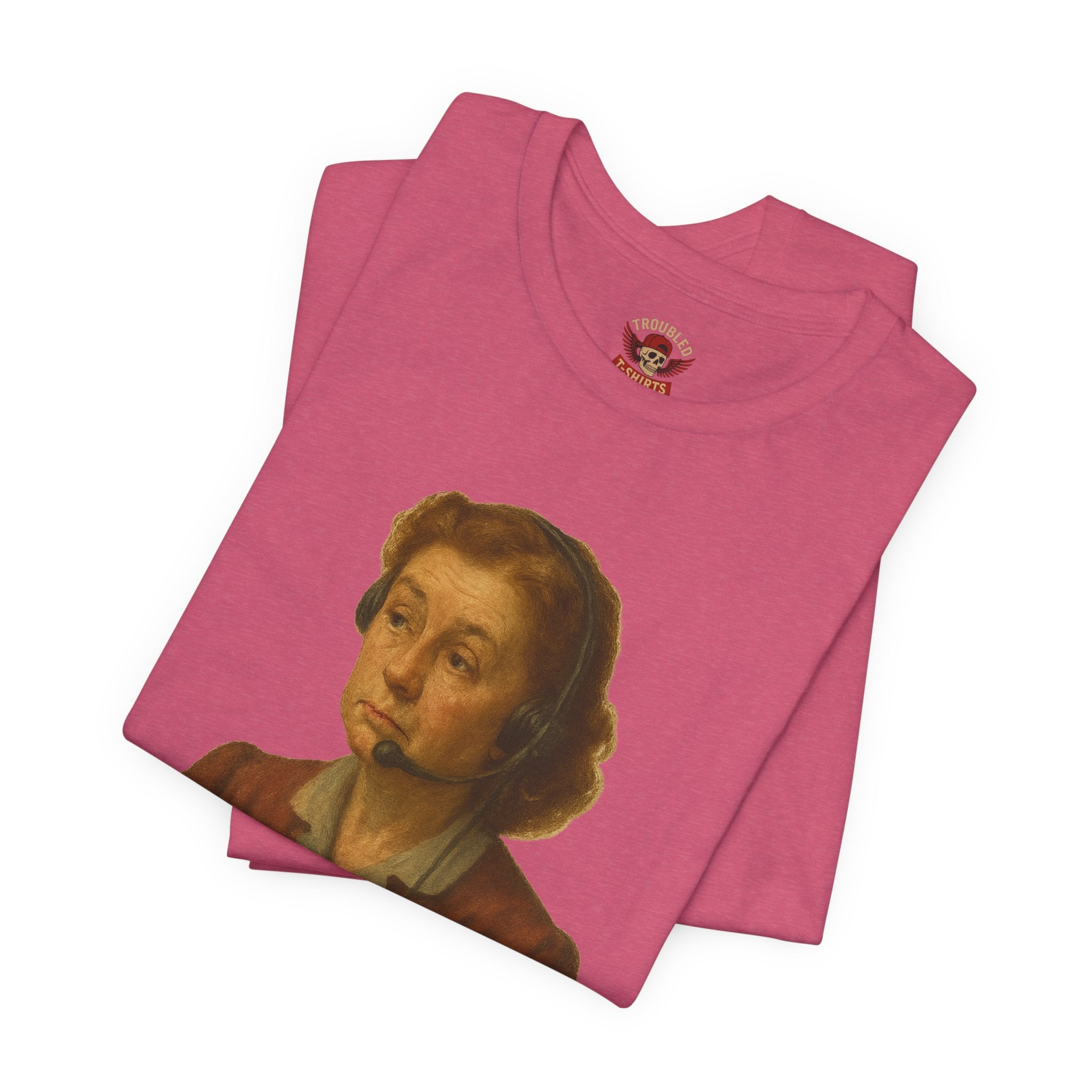 Customer Service Hold Joke T-Shirt — “How long do you wait on hold with customer service? I think they hate us.”