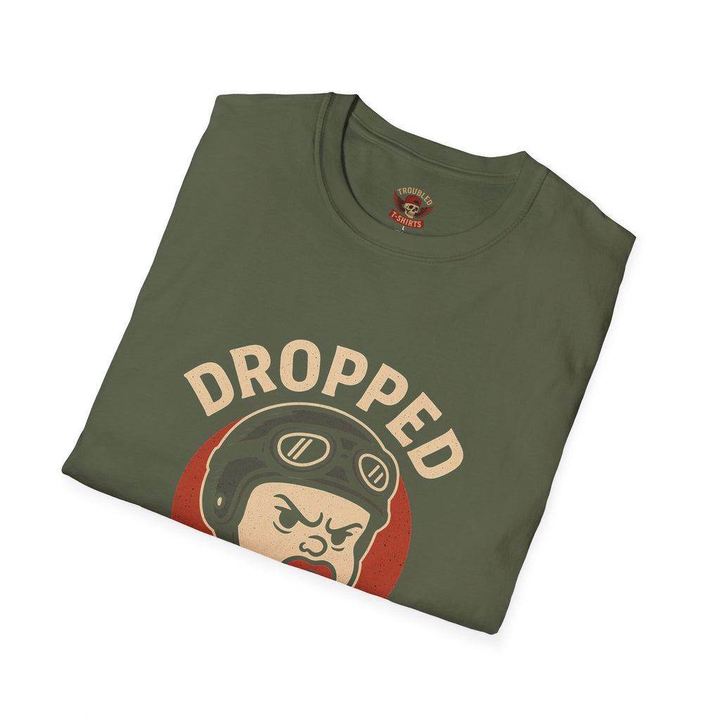 Dropped As A Baby T-Shirt — Funny Retro Baby Pilot Tee