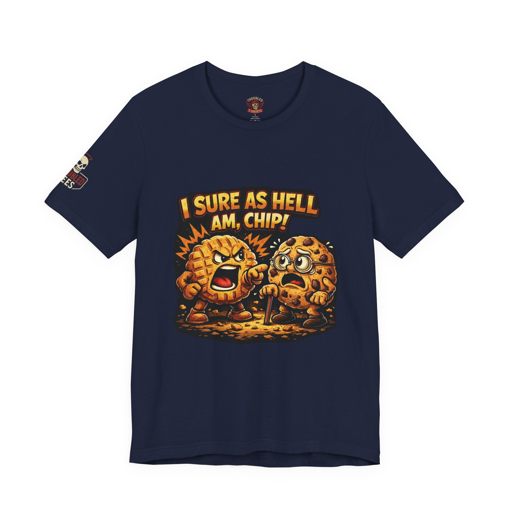 Funny Peanut Butter Cookie Yelling at Chocolate Chip Cookie T‑Shirt