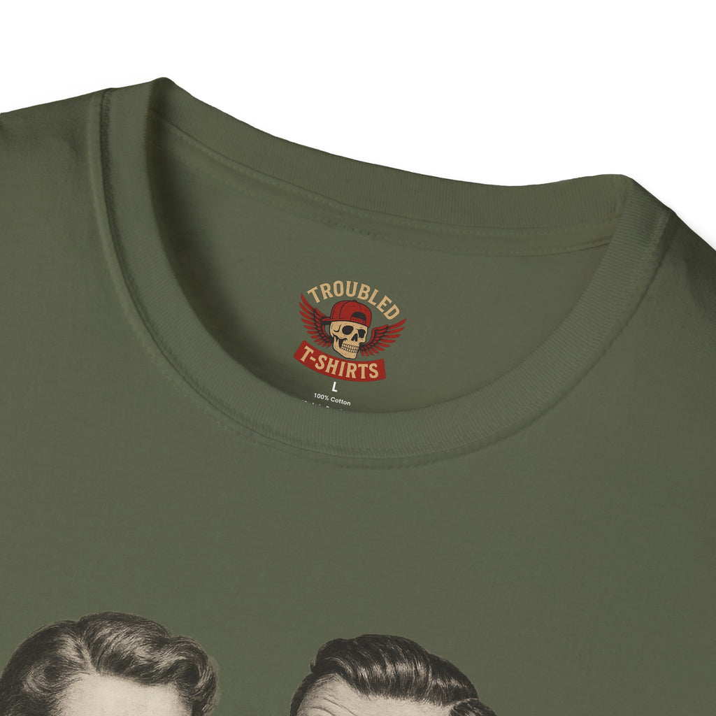 Vintage Couple T‑Shirt — "Can You Just Hug Me Normal?" Retro Humor Tee