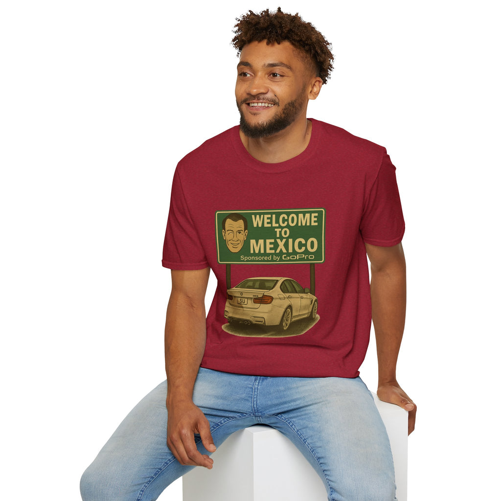 Welcome to Mexico BMW T-Shirt — Retro Road Trip Car Design