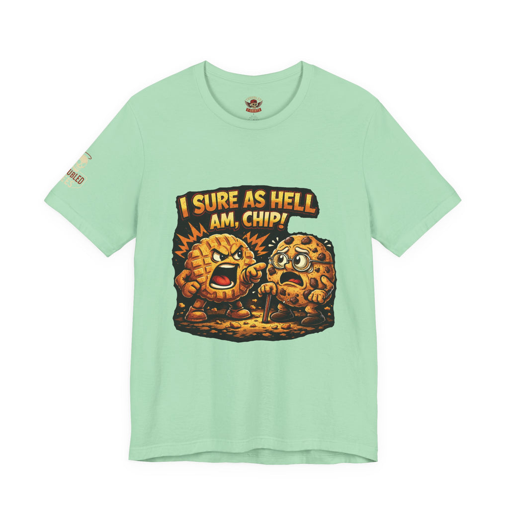 Funny Peanut Butter Cookie Yelling at Chocolate Chip Cookie T‑Shirt
